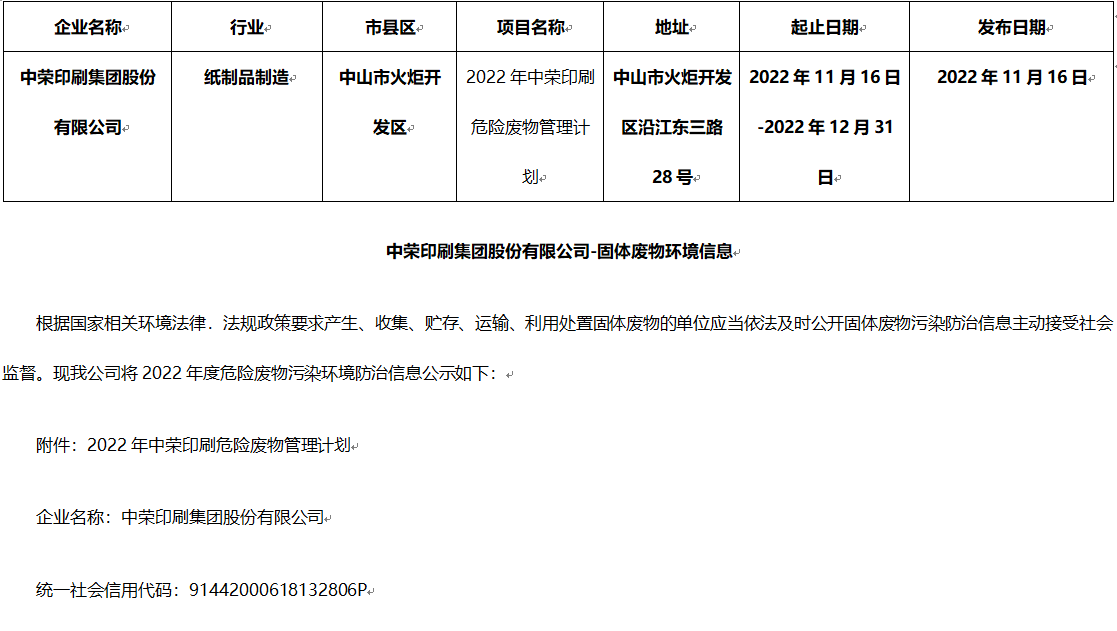 7790必发集团危险废料信息公示
